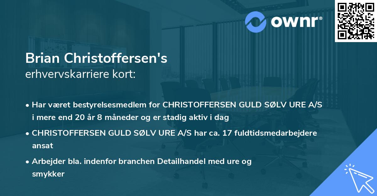 Brian Christoffersen's erhvervskarriere kort