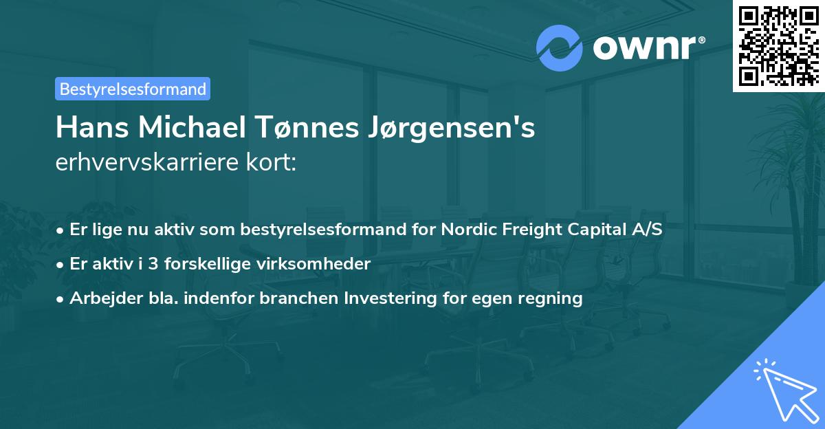 Hans Michael Tønnes Jørgensen's erhvervskarriere kort