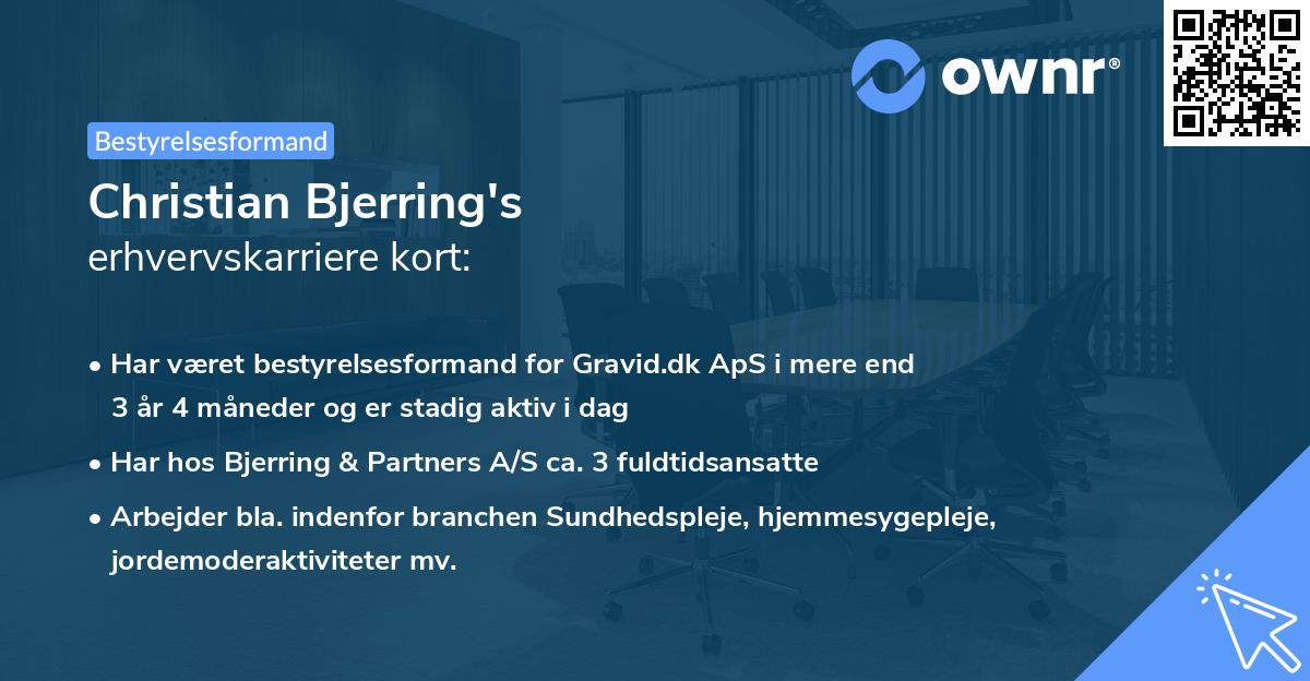 Christian Bjerring's erhvervskarriere kort
