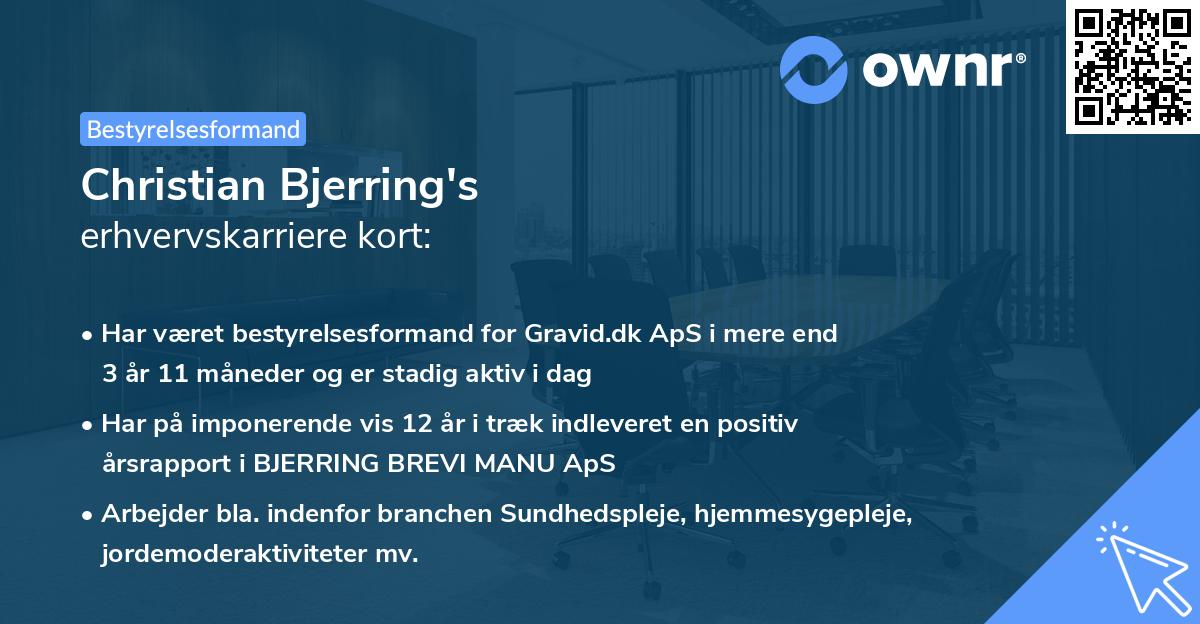 Christian Bjerring's erhvervskarriere kort