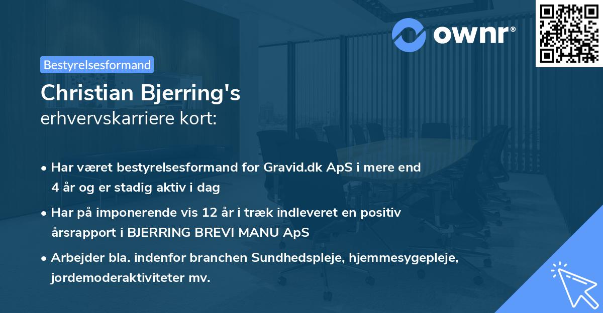 Christian Bjerring's erhvervskarriere kort