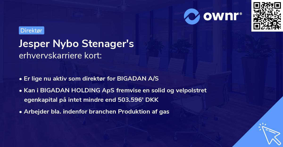 Jesper Nybo Stenager's erhvervskarriere kort