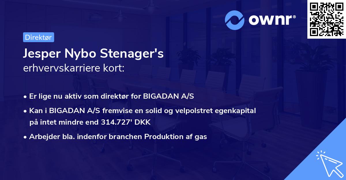 Jesper Nybo Stenager's erhvervskarriere kort