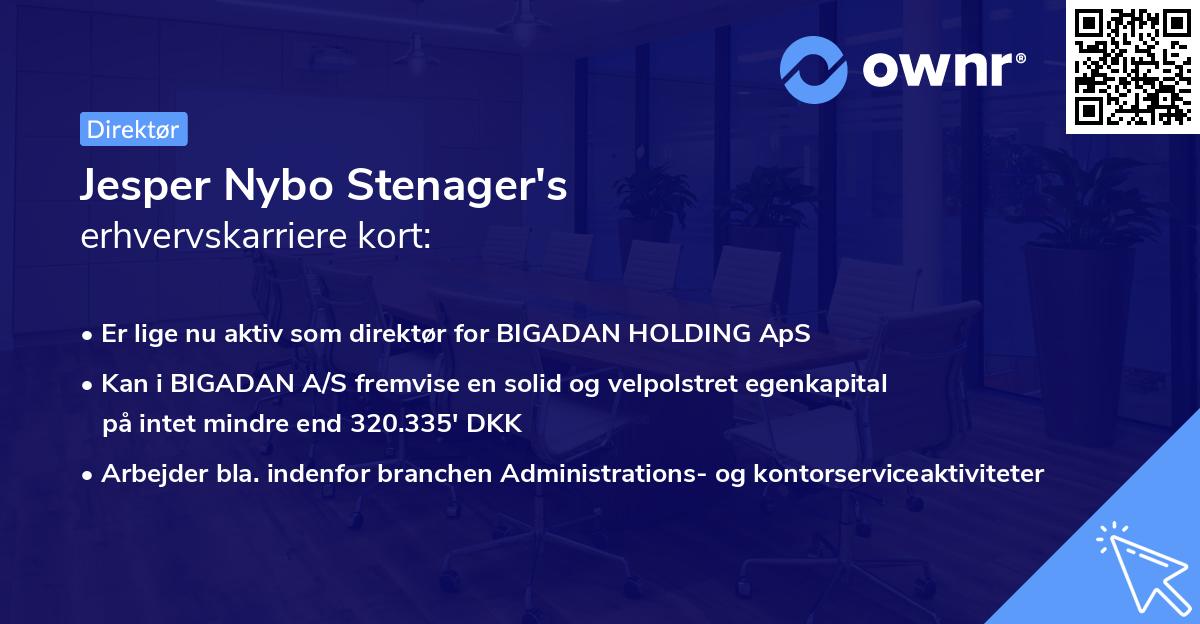 Jesper Nybo Stenager's erhvervskarriere kort
