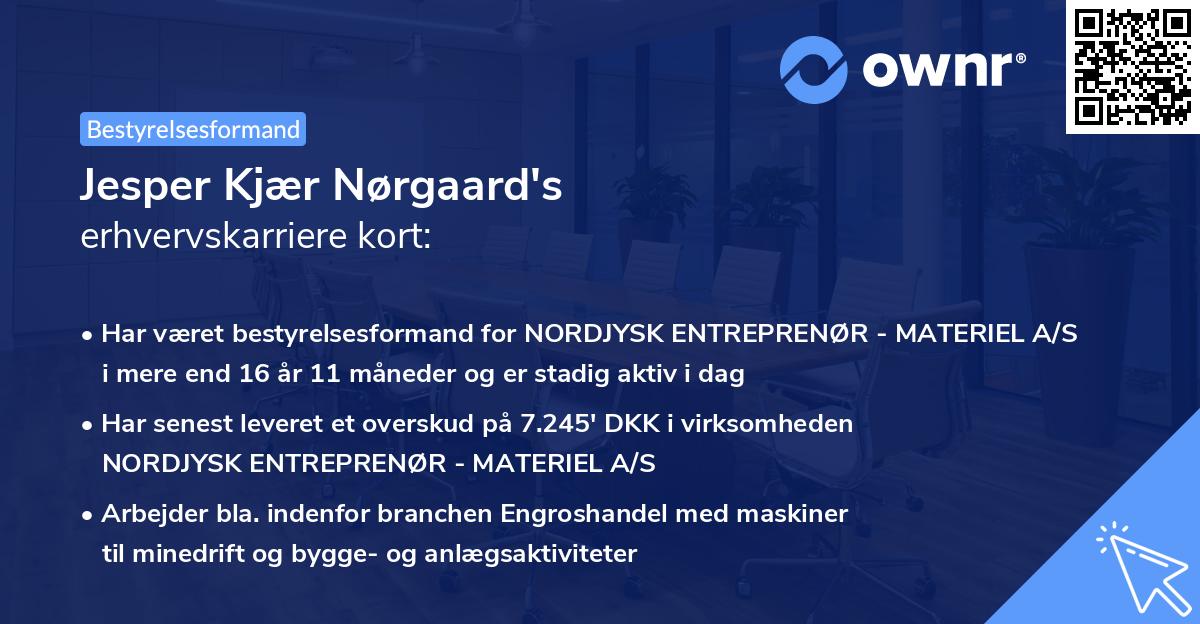 Jesper Kjær Nørgaard's erhvervskarriere kort