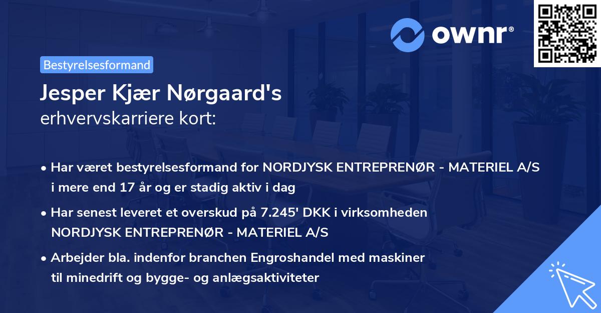 Jesper Kjær Nørgaard's erhvervskarriere kort