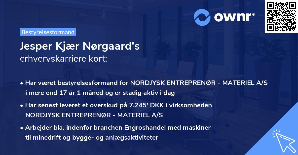 Jesper Kjær Nørgaard's erhvervskarriere kort