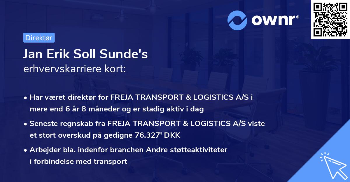 Jan Erik Soll Sunde's erhvervskarriere kort