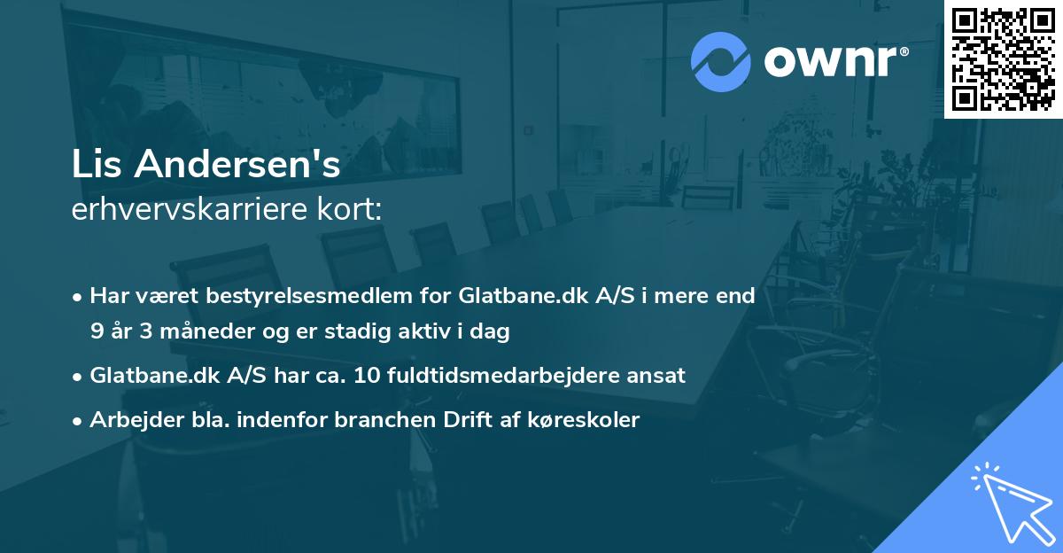 Lis Andersen's erhvervskarriere kort