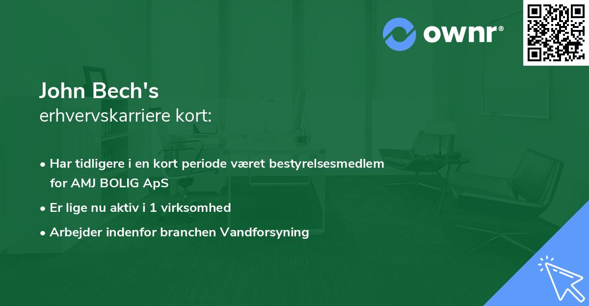 John Bech's erhvervskarriere kort