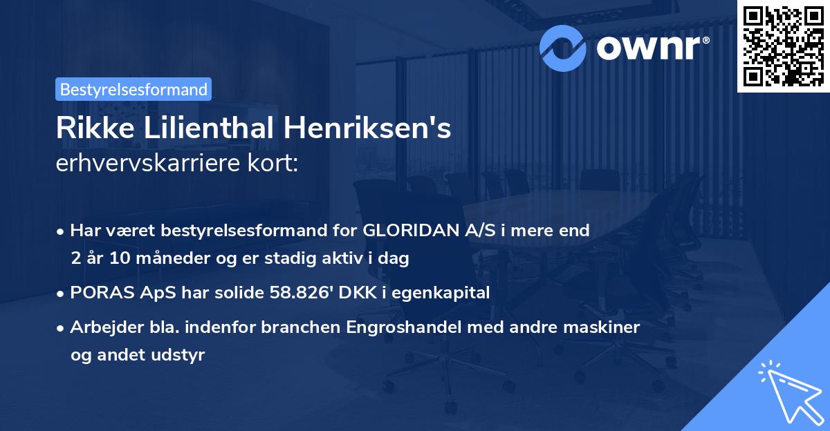 Rikke Lilienthal Henriksen's erhvervskarriere kort