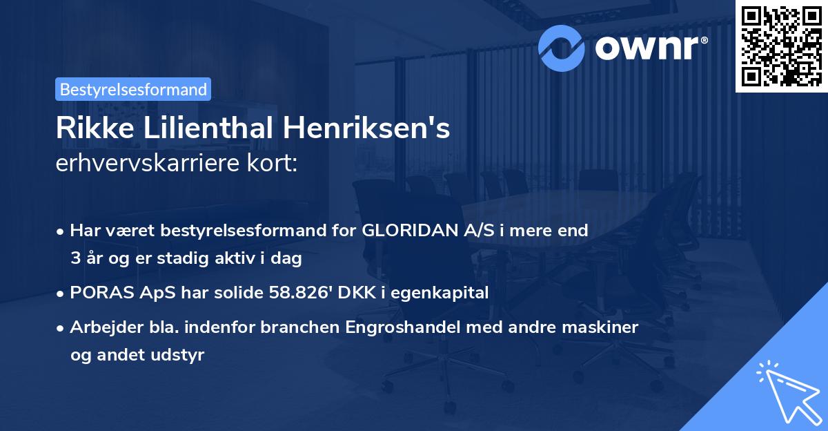 Rikke Lilienthal Henriksen's erhvervskarriere kort