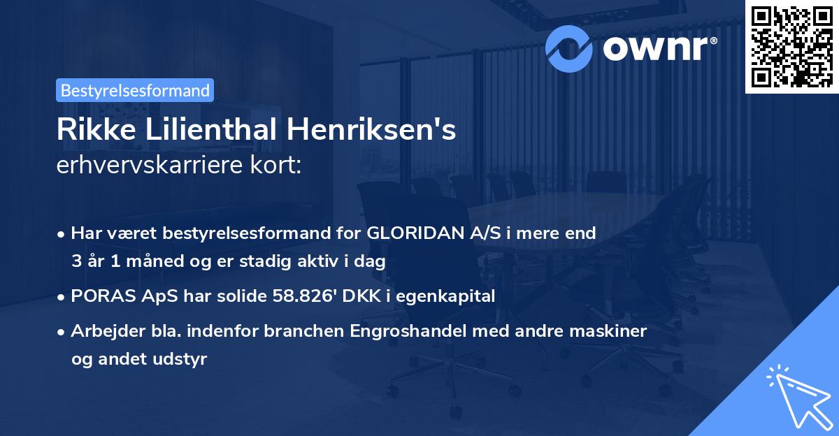 Rikke Lilienthal Henriksen's erhvervskarriere kort