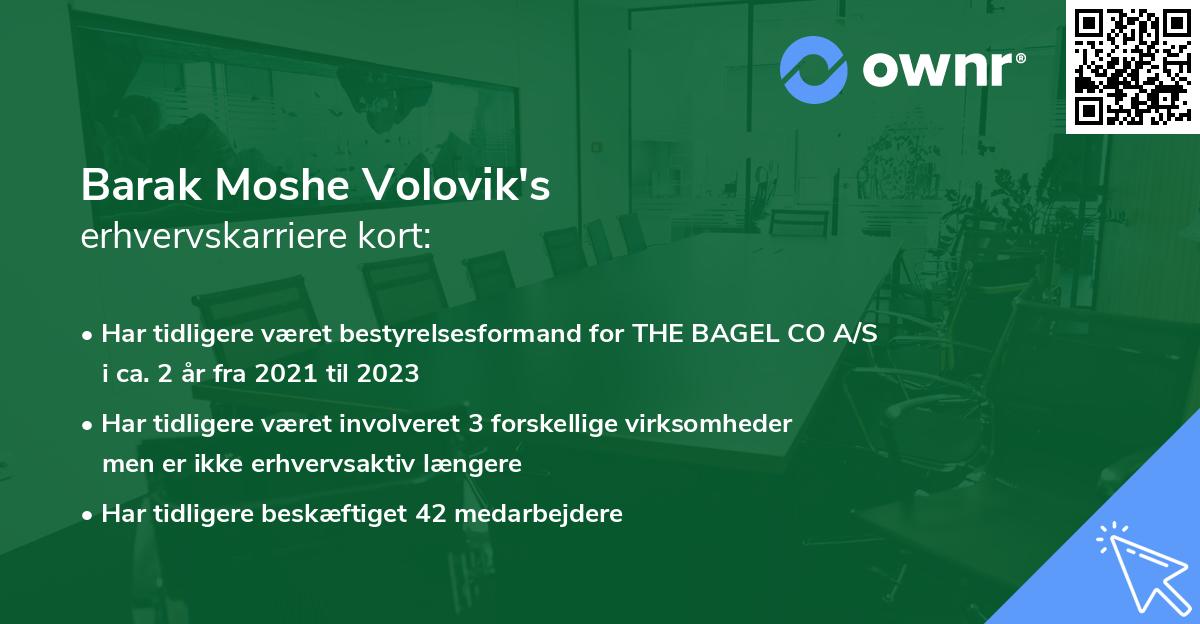 Barak Moshe Volovik's erhvervskarriere kort