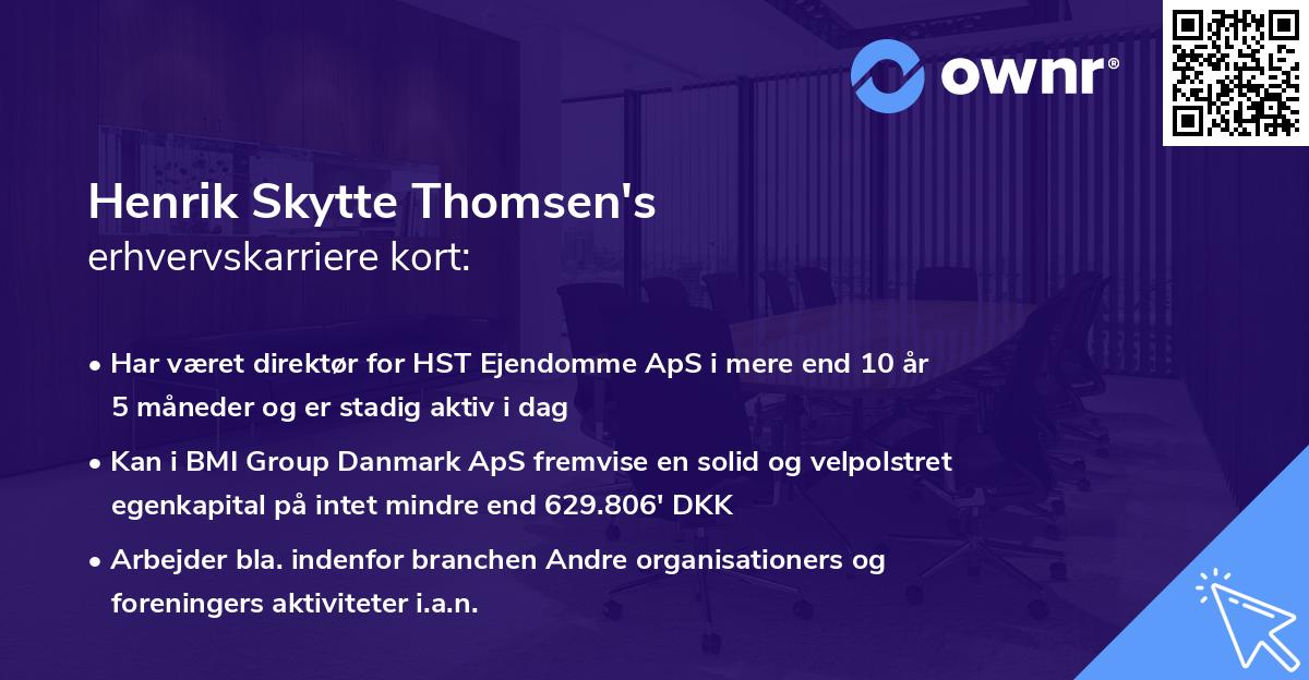 Henrik Skytte Thomsen's erhvervskarriere kort