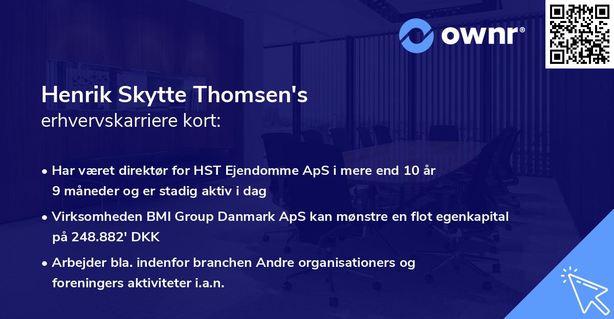 Henrik Skytte Thomsen's erhvervskarriere kort