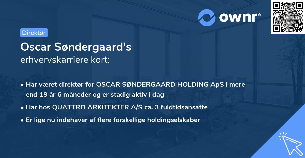 Oscar Søndergaard's erhvervskarriere kort