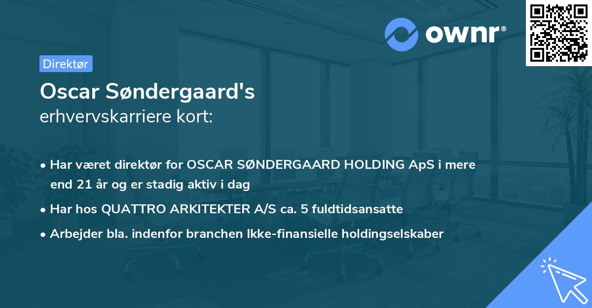 Oscar Søndergaard's erhvervskarriere kort