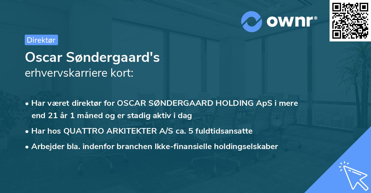 Oscar Søndergaard's erhvervskarriere kort