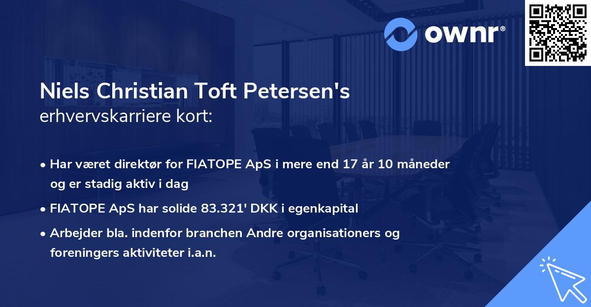 Niels Christian Toft Petersen's erhvervskarriere kort