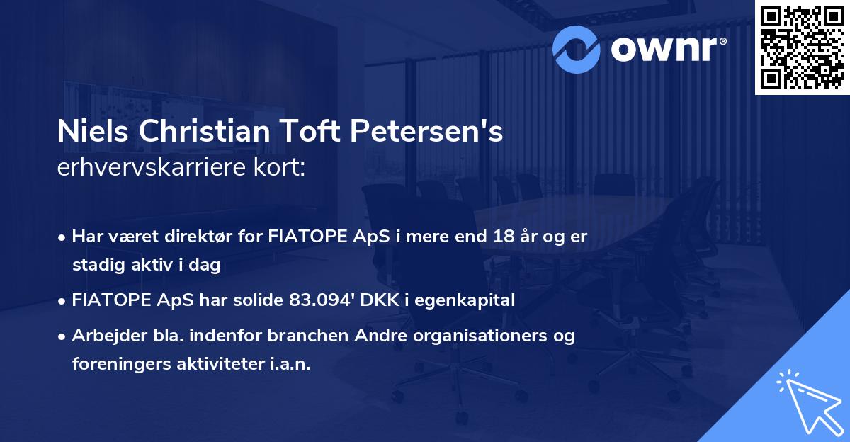 Niels Christian Toft Petersen's erhvervskarriere kort