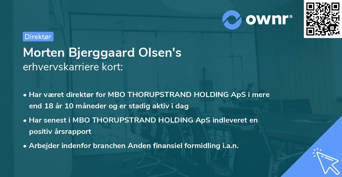 Morten Bjerggaard Olsen's erhvervskarriere kort