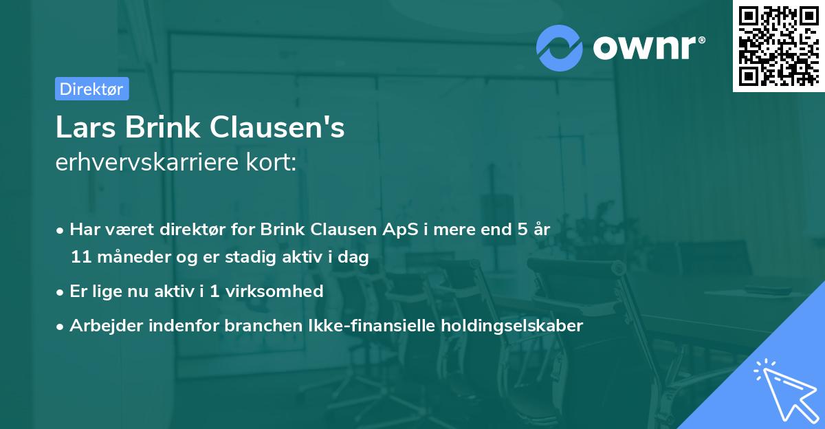 Lars Brink Clausen's erhvervskarriere kort
