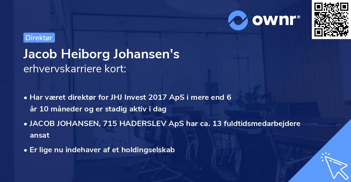 Jacob Heiborg Johansen's erhvervskarriere kort