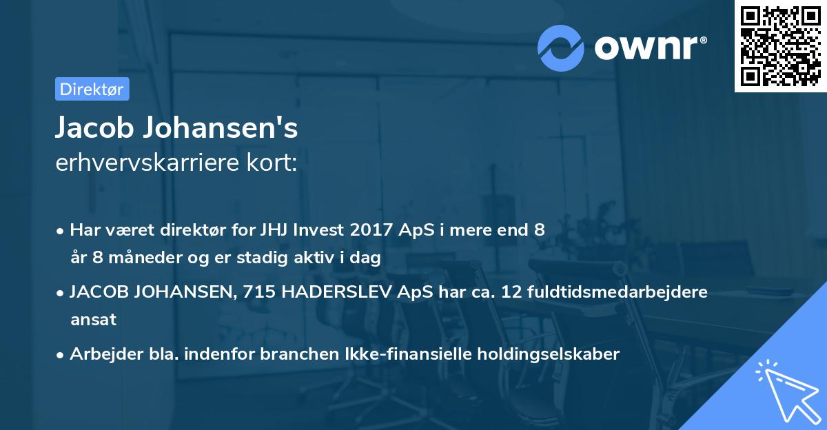 Jacob Johansen's erhvervskarriere kort