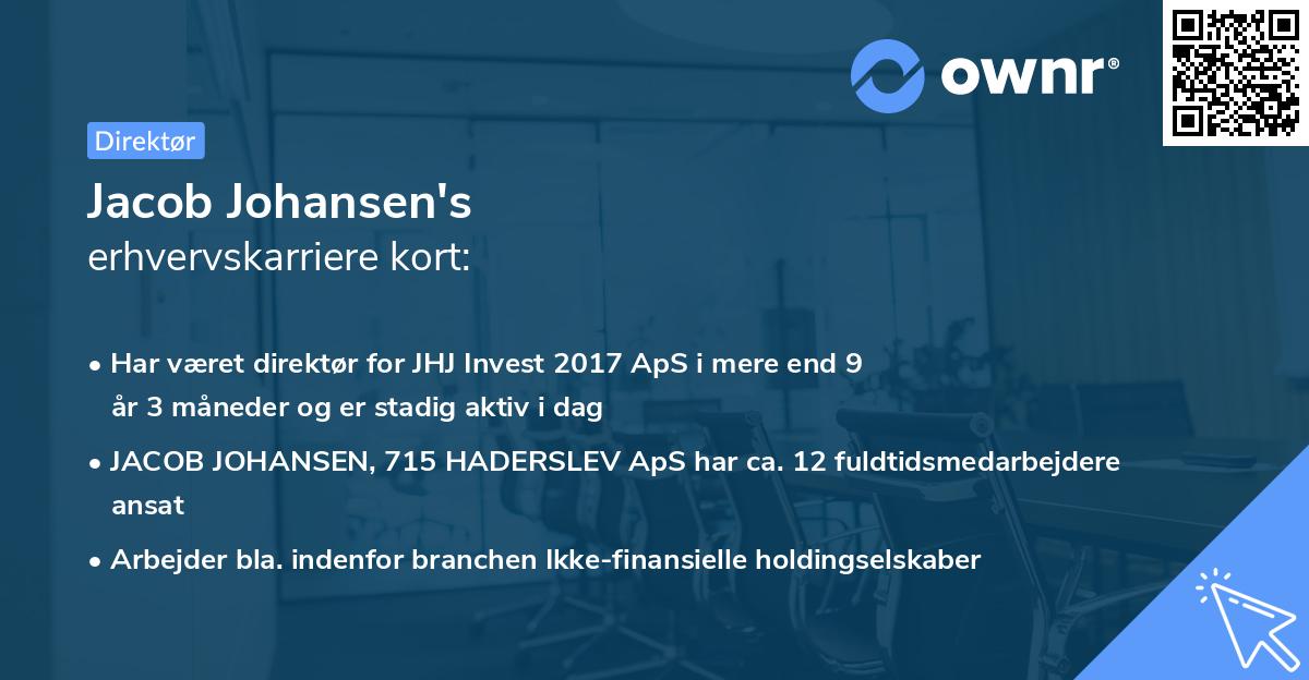 Jacob Johansen's erhvervskarriere kort