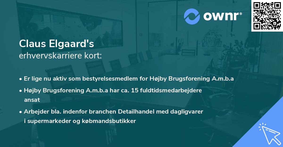 Claus Elgaard's erhvervskarriere kort