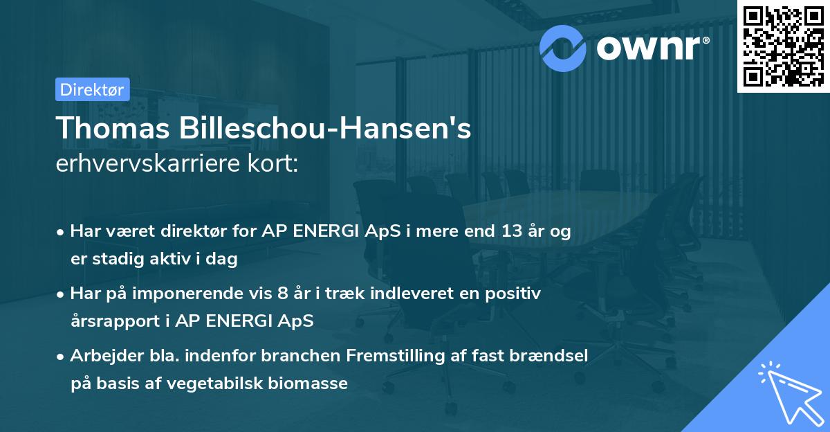 Thomas Billeschou-Hansen's erhvervskarriere kort