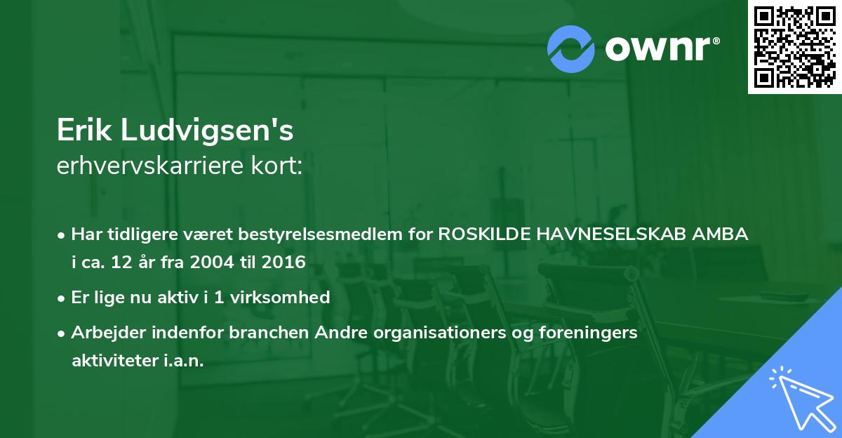 Erik Ludvigsen's erhvervskarriere kort