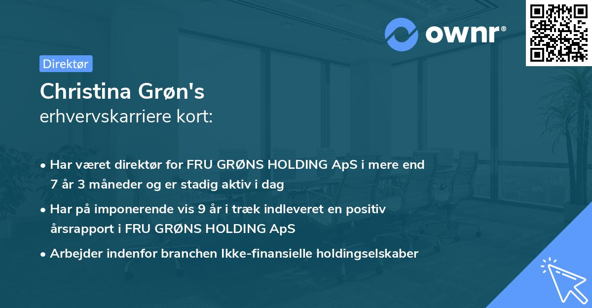 Christina Grøn's erhvervskarriere kort