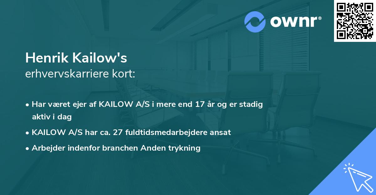 Henrik Kailow's erhvervskarriere kort