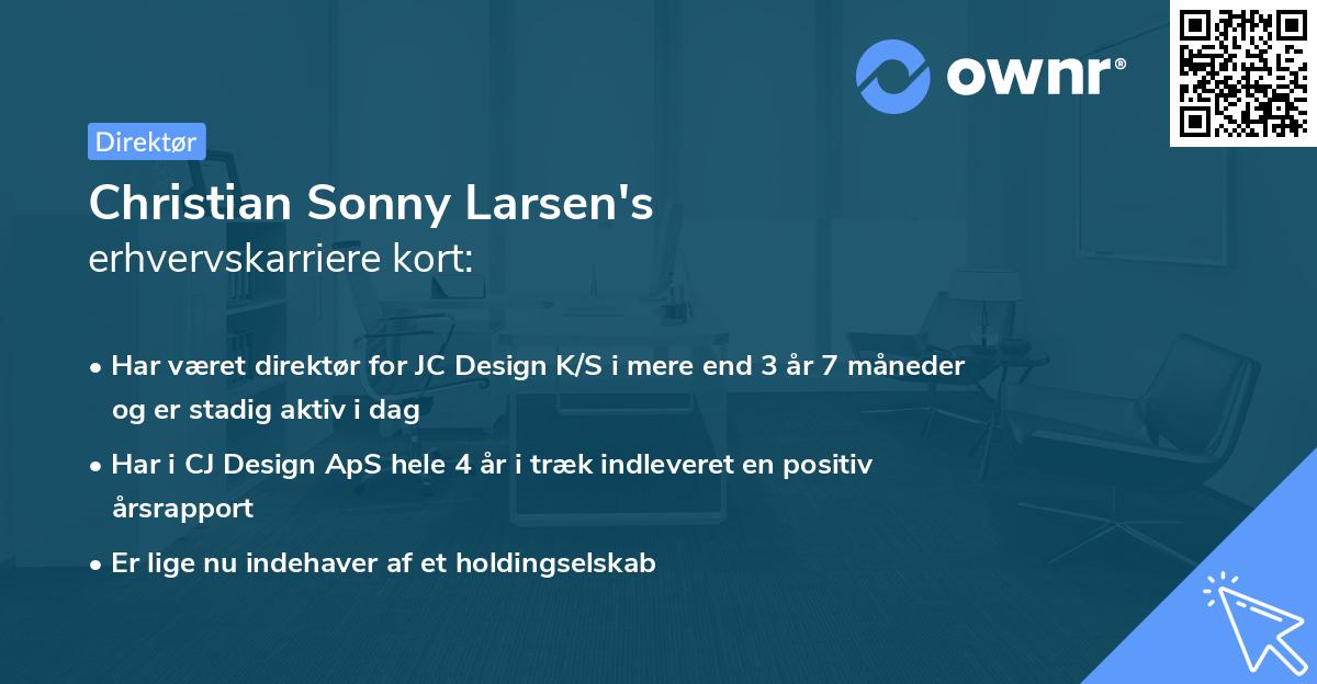 Christian Sonny Larsen's erhvervskarriere kort