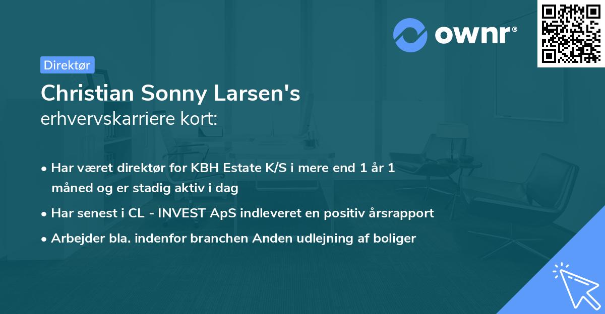 Christian Sonny Larsen's erhvervskarriere kort