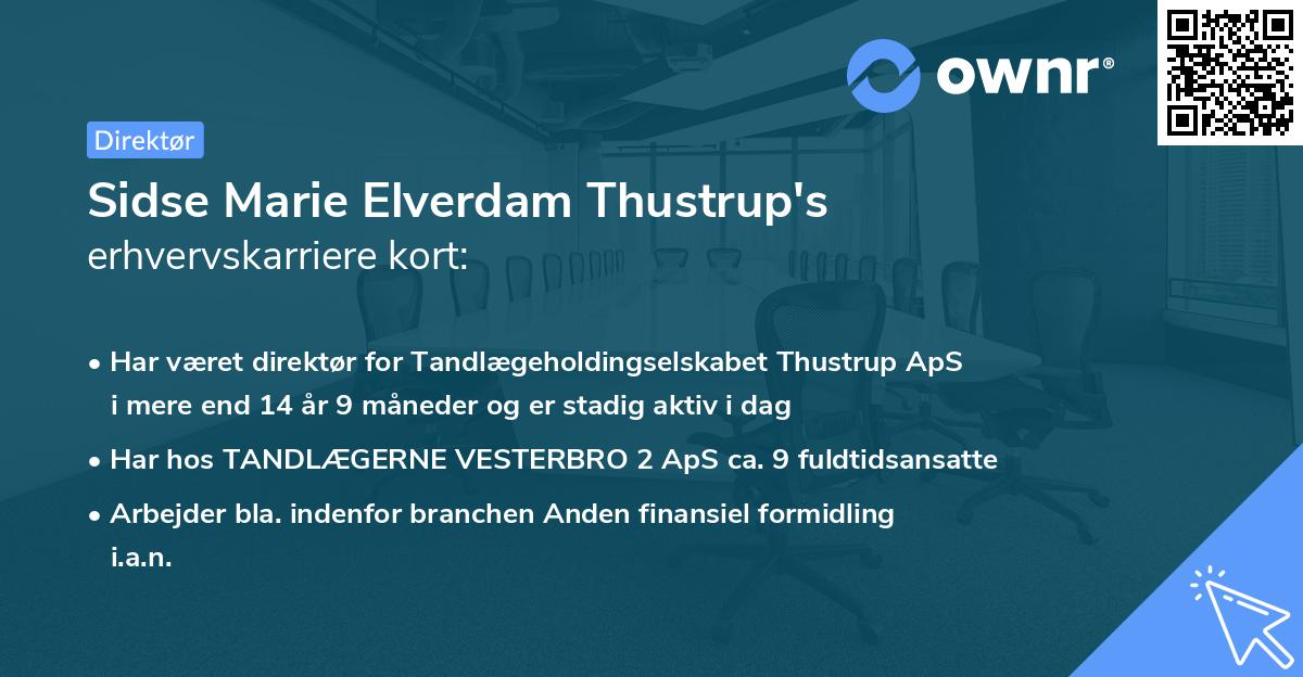 Sidse Marie Elverdam Thustrup's erhvervskarriere kort