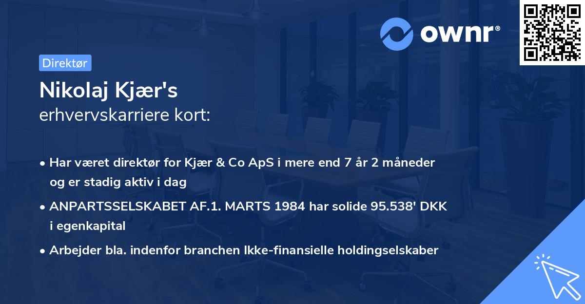 Nikolaj Kjær's erhvervskarriere kort