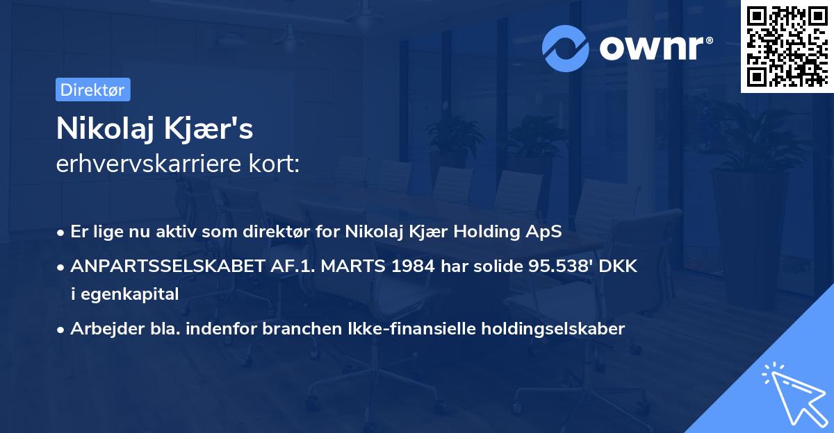 Nikolaj Kjær's erhvervskarriere kort