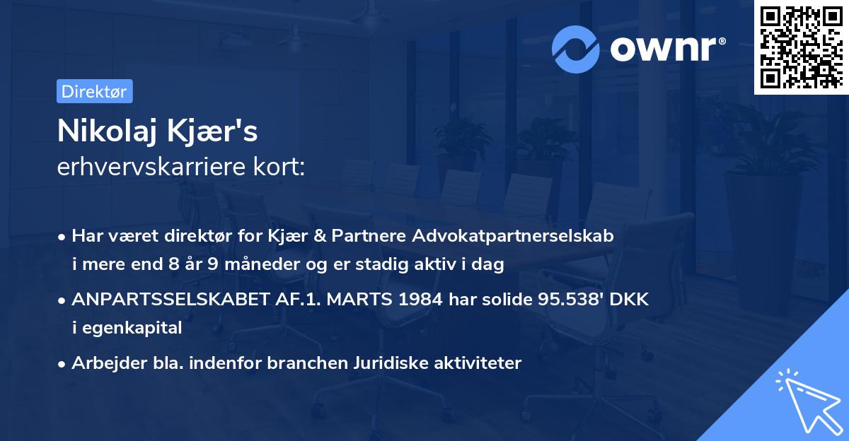 Nikolaj Kjær's erhvervskarriere kort