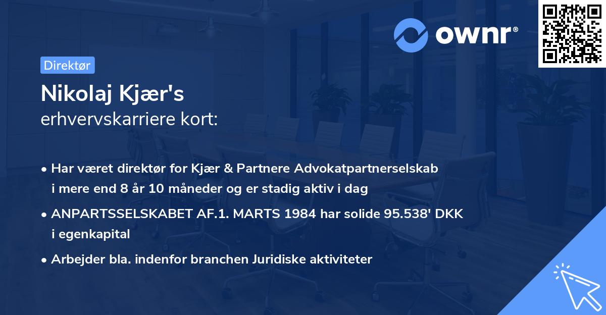 Nikolaj Kjær's erhvervskarriere kort