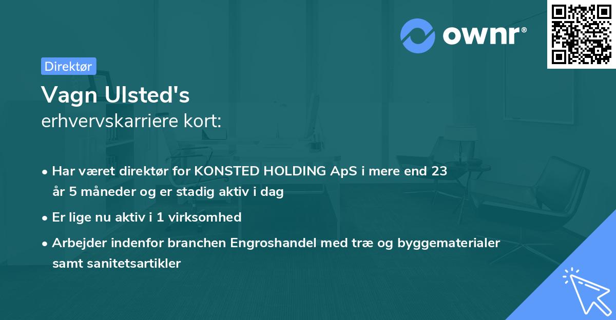Vagn Ulsted's erhvervskarriere kort