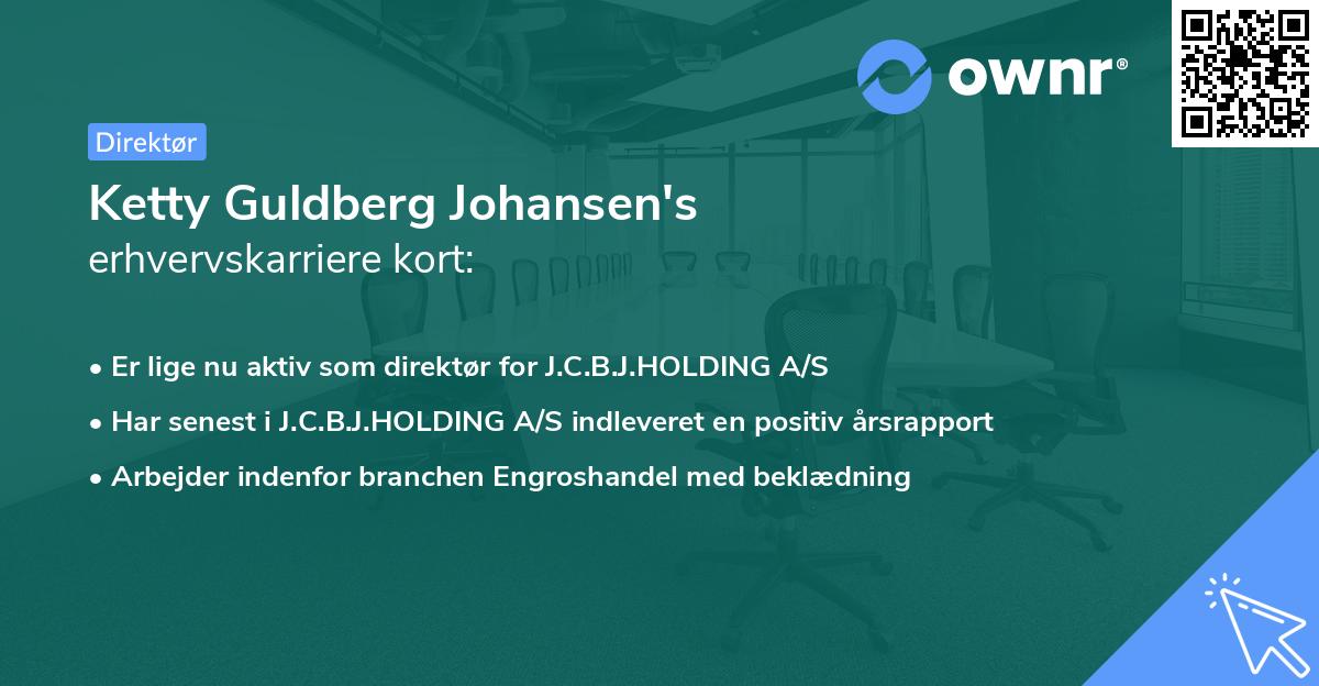 Ketty Guldberg Johansen's erhvervskarriere kort