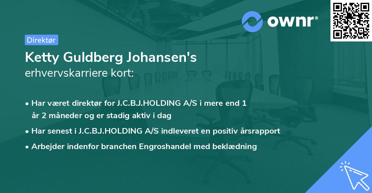 Ketty Guldberg Johansen's erhvervskarriere kort