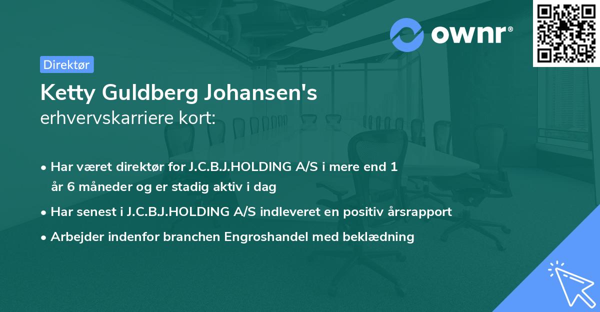 Ketty Guldberg Johansen's erhvervskarriere kort
