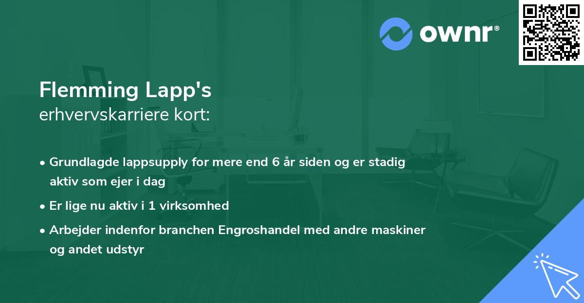 Flemming Lapp's erhvervskarriere kort