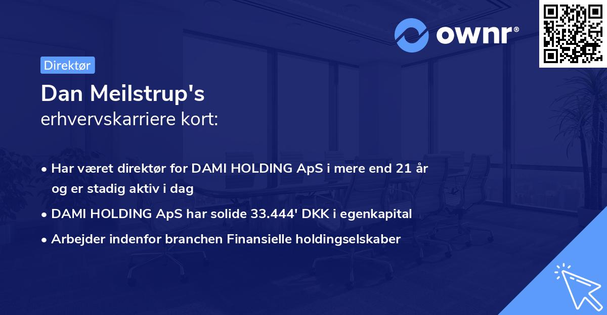 Dan Meilstrup's erhvervskarriere kort