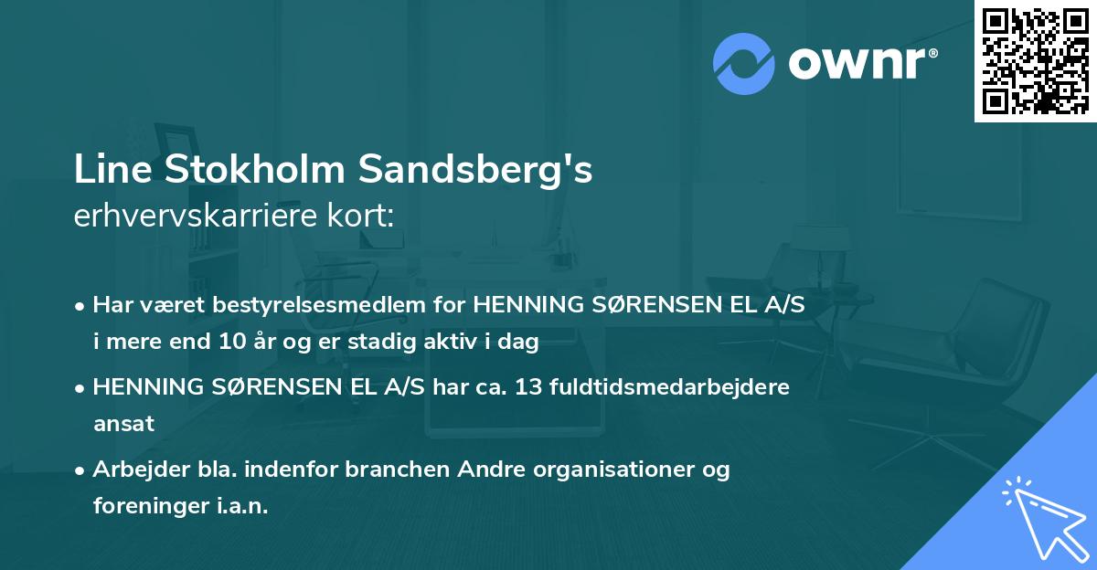 Line Stokholm Sandsberg's erhvervskarriere kort