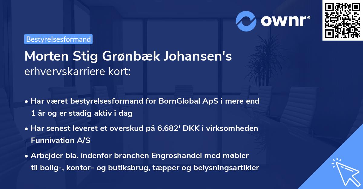 Morten Stig Grønbæk Johansen's erhvervskarriere kort